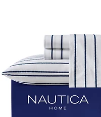 Nautica Brenton Striped Cotton Percale Sheet Set