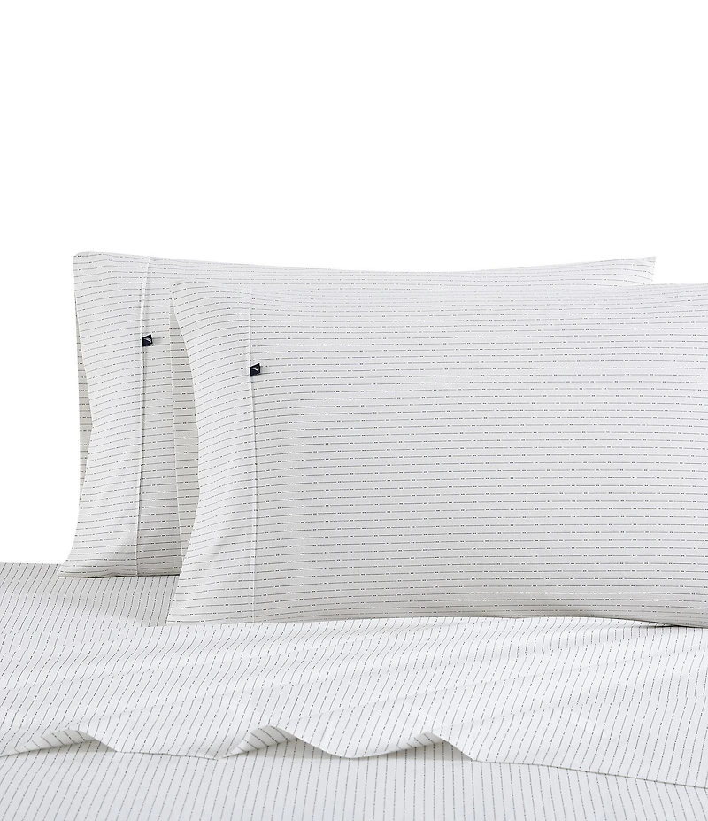 Nautica Buoy Line Grey Cotton Percale Sheet Set