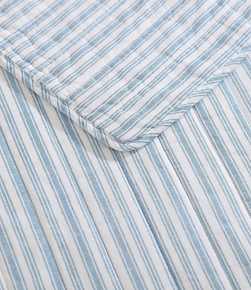 Nautica Coleridge Stripe Pattern Cotton Reversible Quilt Mini Set
