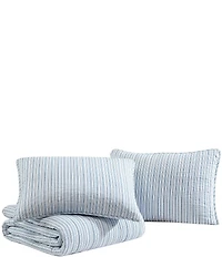 Nautica Coleridge Stripe Pattern Cotton Reversible Quilt Mini Set