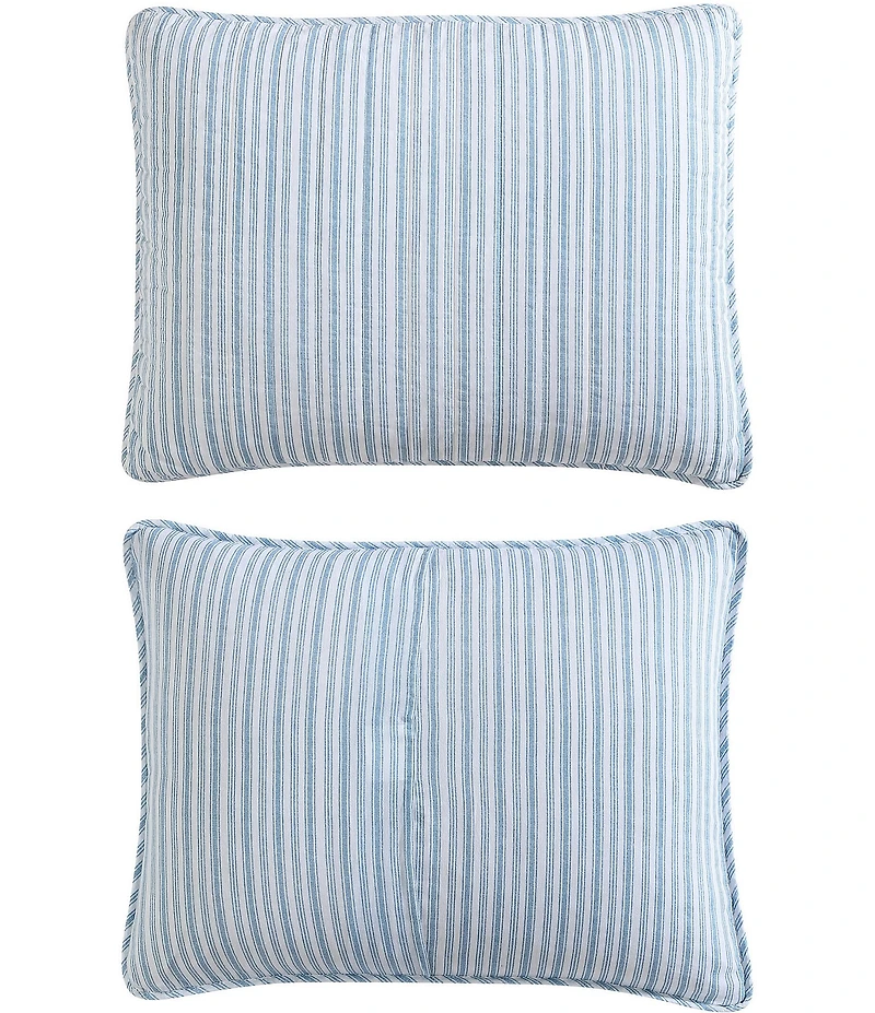 Nautica Coleridge Stripe Pattern Cotton Reversible Quilt Mini Set