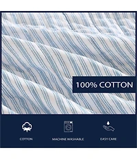 Nautica Coleridge Stripe Pattern Cotton Reversible Quilt Mini Set