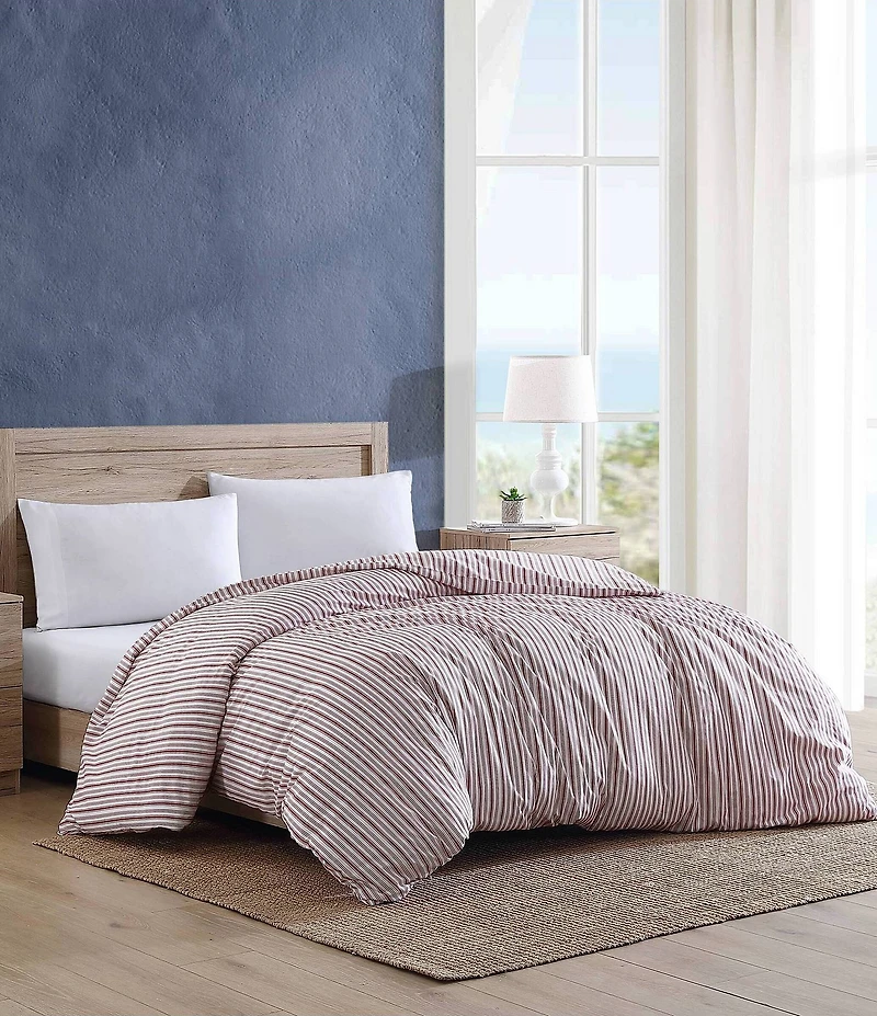 Nautica Coleridge Striped Cotton Percale Duvet Cover