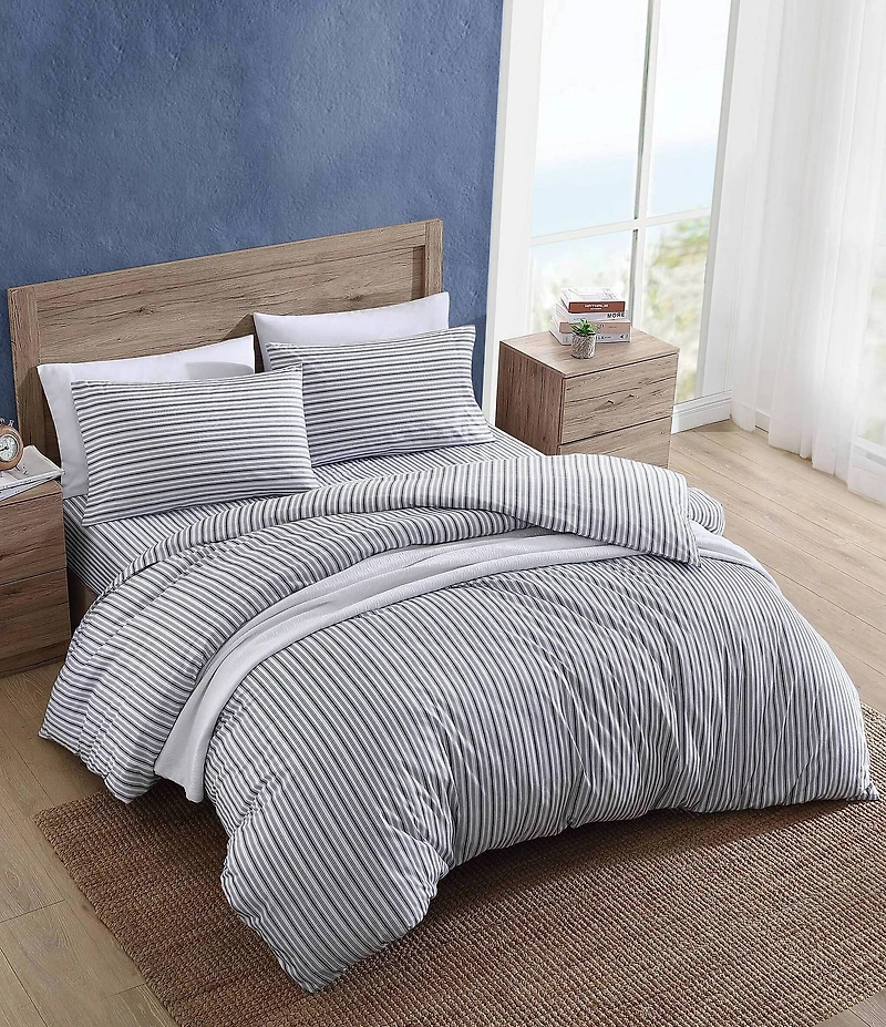 Nautica Coleridge Striped Cotton Percale Duvet Cover