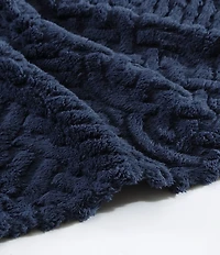 Nautica Declan Sherpa Cable Knit Cozy Throw Blanket