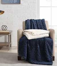 Nautica Declan Sherpa Cable Knit Cozy Throw Blanket