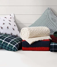 Nautica Declan Sherpa Cable Knit Cozy Throw Blanket