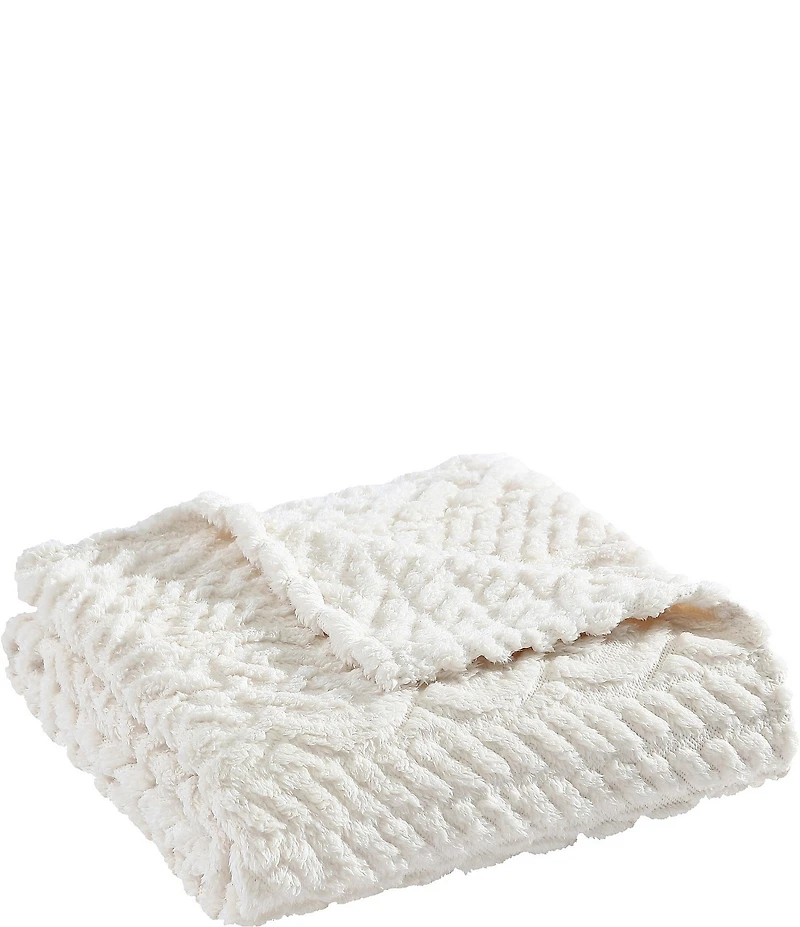Nautica Declan Sherpa Cable Knit Cozy Throw Blanket