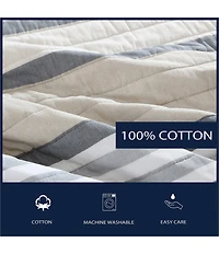 Nautica Dover Striped Cotton Reversible Quilt Mini Set
