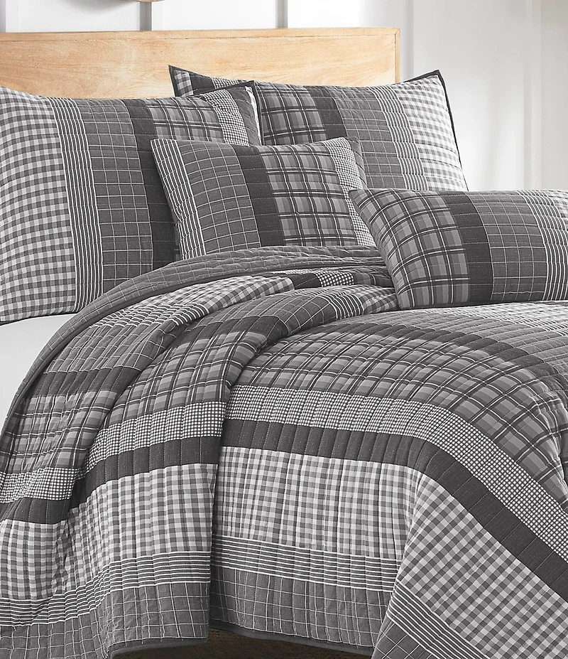 Nautica Gulf Shores Grey Striped Quilt Mini Set