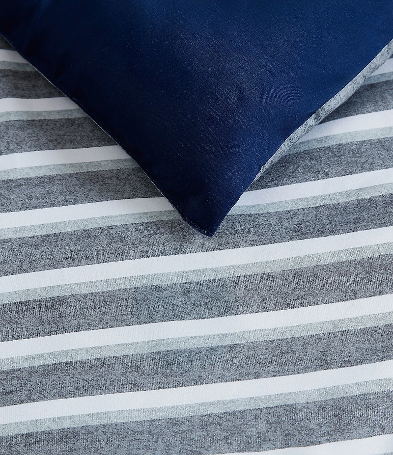 Nautica Heathered Block Grey Microfiber Comforter Mini Set