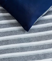 Nautica Heathered Block Grey Microfiber Comforter Mini Set