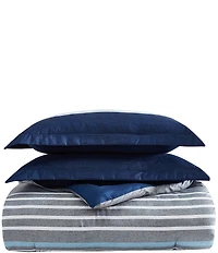 Nautica Heathered Block Grey Microfiber Comforter Mini Set