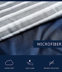 Nautica Heathered Block Grey Microfiber Comforter Mini Set