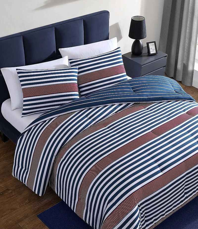 Nautica Kennedy Stripe Microfiber Reversible Comforter Mini Set