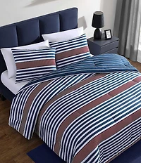 Nautica Kennedy Stripe Microfiber Reversible Comforter Mini Set