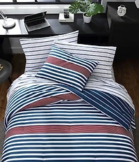 Nautica Kennedy Stripe Microfiber Reversible Comforter Mini Set