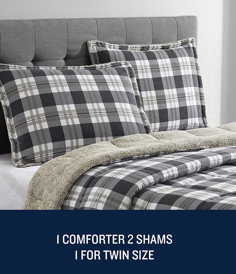 Nautica Lewes Grey Microsuede Reversible Comforter Mini Set