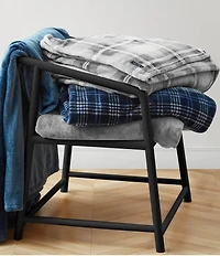 Nautica Lewes Grey Ultra Soft Plush Bed Blanket