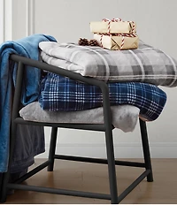 Nautica Lewes Grey Ultra Soft Plush Bed Blanket