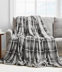 Nautica Lewes Grey Ultra Soft Plush Bed Blanket