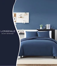 Nautica Longdale Solid Striped Brushed Microfiber Reversible Duvet Cover Mini Set