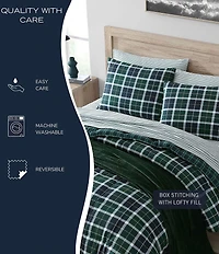 Nautica North Sail Plaid Brushed Microfiber Reversible Mini Comforter Set