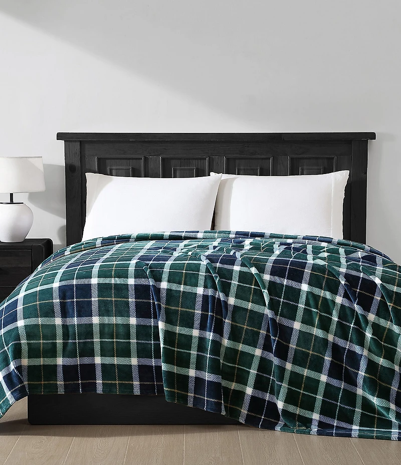 Nautica North Sail Plaid Ultra Soft Plush Fleece Bed Blanket