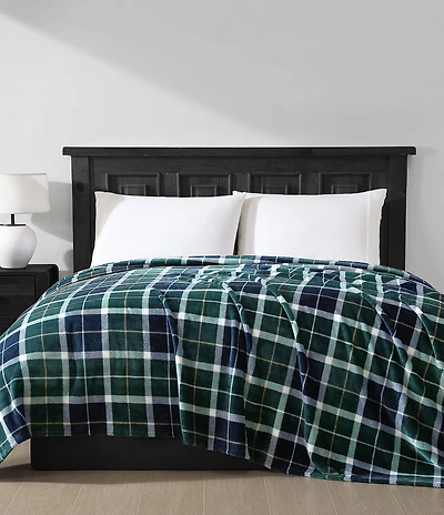 Nautica North Sail Plaid Ultra Soft Plush Fleece Bed Blanket