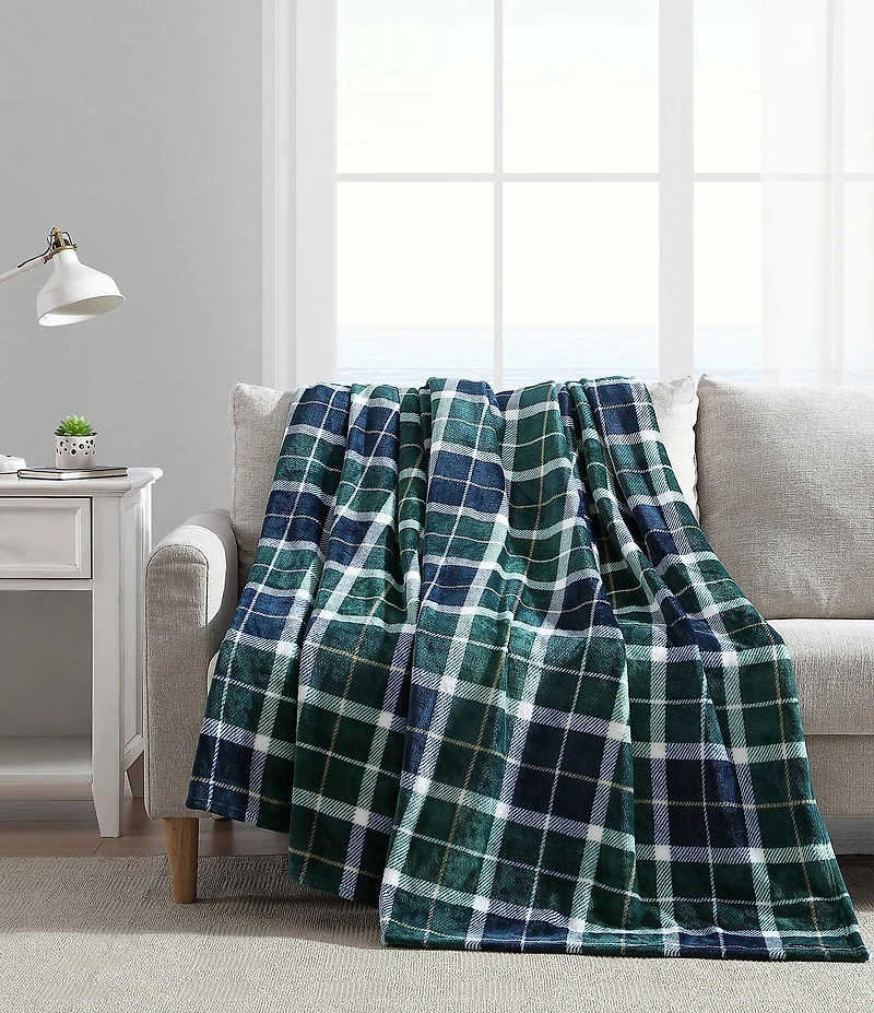 Nautica North Sail Plaid Ultra Soft Plush Fleece Bed Blanket