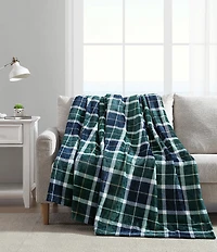 Nautica North Sail Plaid Ultra Soft Plush Fleece Bed Blanket