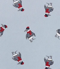 Nautica Penguin Toss Blue Flannel Sheet Set