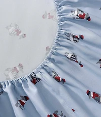 Nautica Penguin Toss Blue Flannel Sheet Set
