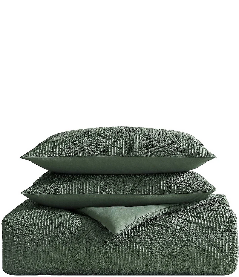 Nautica Point Harbor Green Embossed Comforter and Sham Mini Set