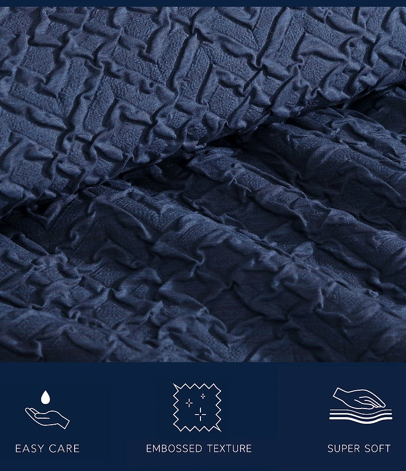 Nautica Point Harbor Navy Embossed Reversible Mini Comforter Set