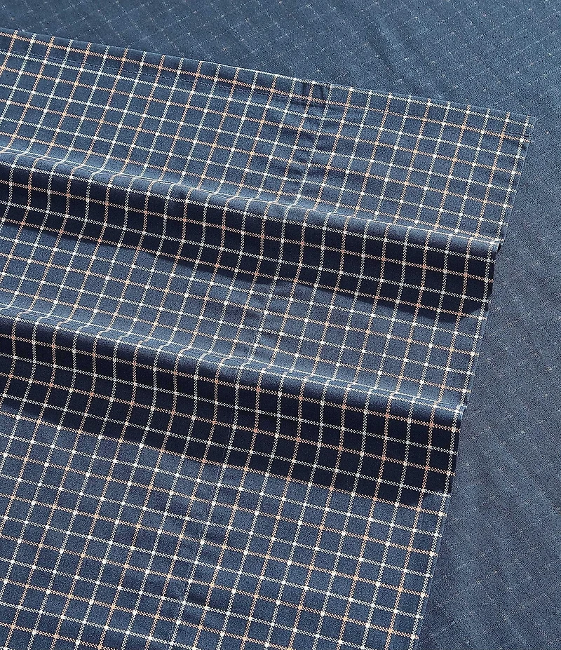 Nautica Reece Plaid Navy Cotton Percale Sheet Set