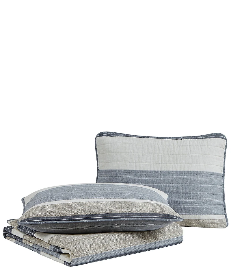 Nautica Ridgeport Striped Cotton Reversible Quilt Mini Set
