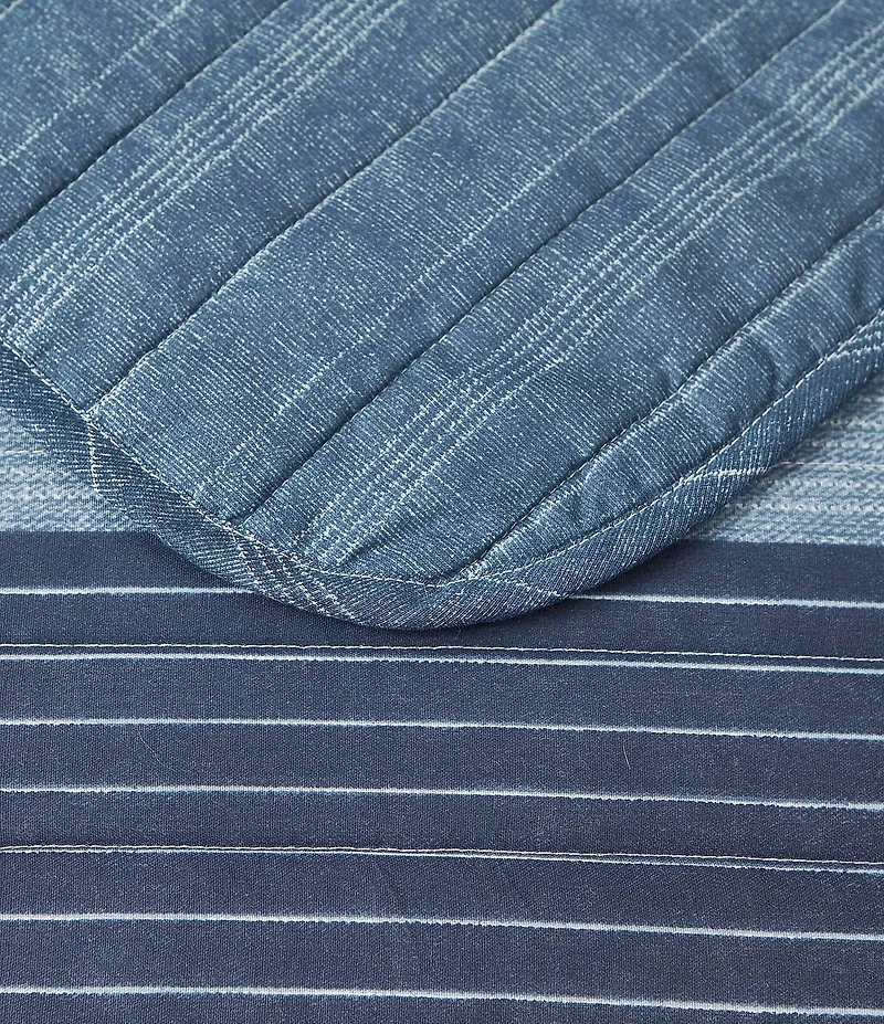 Nautica Ridgeport Striped Cotton Reversible Quilt Mini Set