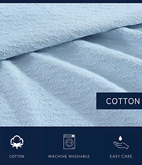 Nautica Ripple Textured Cove Cotton Dobby Bed Blanket