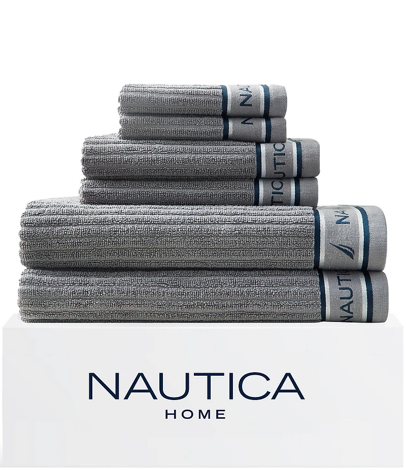 Nautica Signature Grey 6-Piece Towel Set