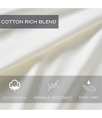 Nautica Solid Cotton Rich Blend 180-Thread Count Fitted Sheet