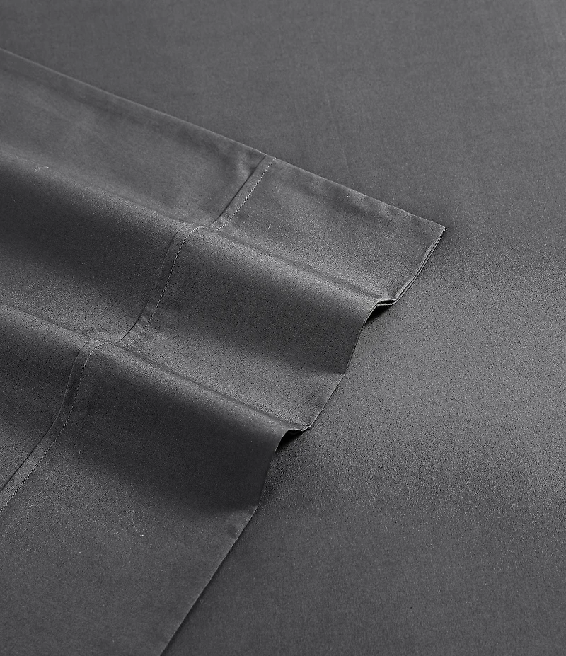 Nautica Solid Grey Cotton Percale Sheet Set