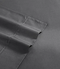 Nautica Solid Grey Cotton Percale Sheet Set
