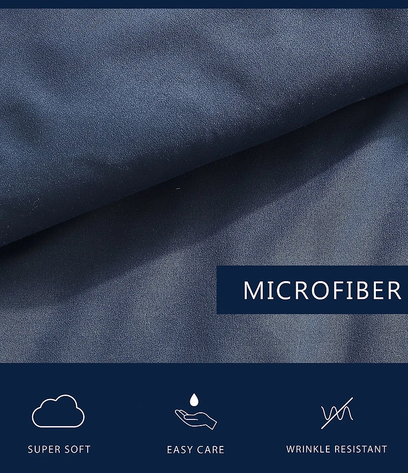 Nautica Solid Navy Brushed Microfiber Reversible Comforter And Bonus Set