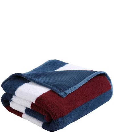 Nautica Wilton Sherpa Ultra Soft Sherpa Throw Blanket