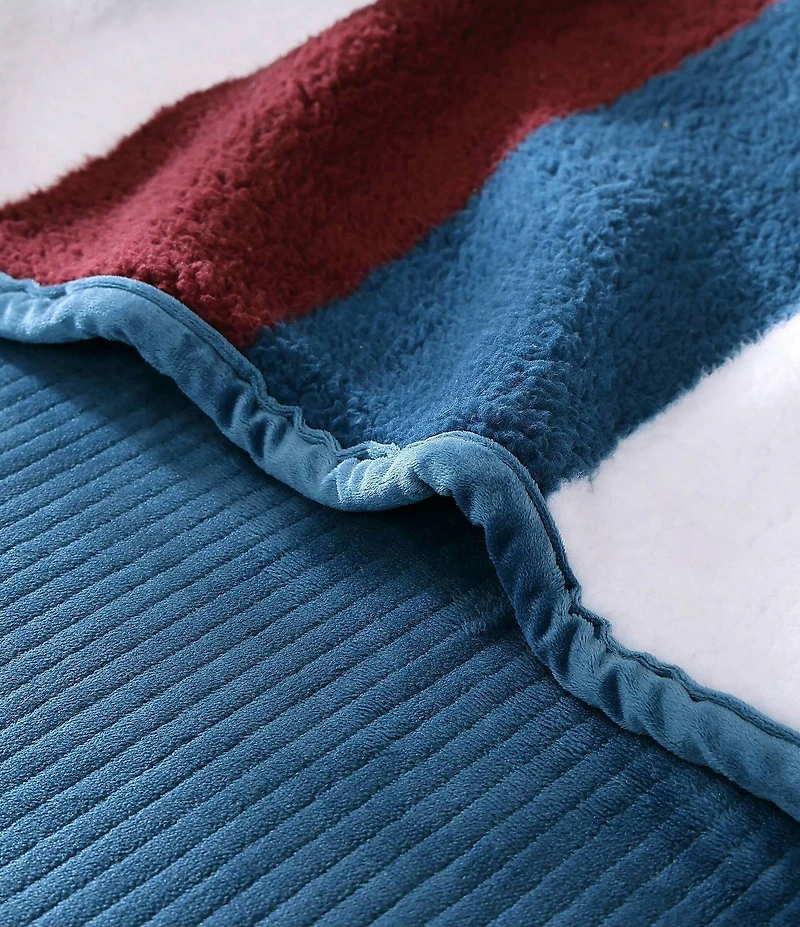Nautica Wilton Sherpa Ultra Soft Sherpa Throw Blanket