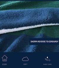 Nautica Wilton Sherpa Ultra Soft Sherpa Throw Blanket