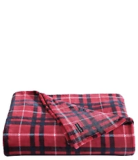 Nautica Winter Tattersall Red Ultra Soft Plush Fleece Blanket