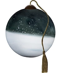 Ne' Qwa Art Small Snowman with Mittens Hand Painted Blown Glass Ornament
