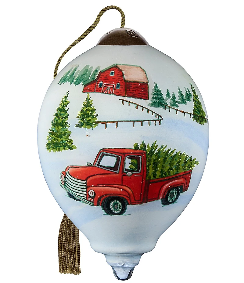 Ne' Qwa Art 2025 Bringing Home the Heart of Christmas Hand Painted Blown Glass Ornament